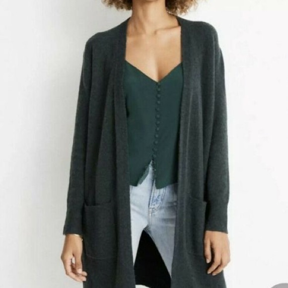 Madewell Kent Wool Cardigan Forest Green Sz M - Picture 2 of 11